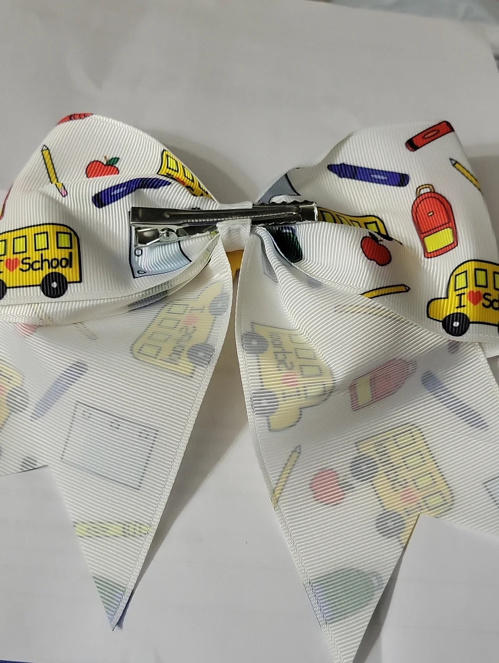 HAIR BOW CLIP SCHOOL BUS NWOT